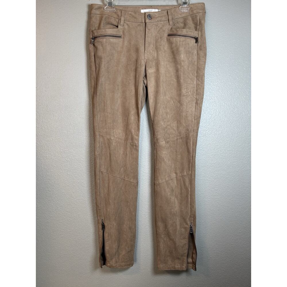 H&M Label Of Graded Goods Tan Faux Suede‎ Pants Size 10 Womens Beige LOGG